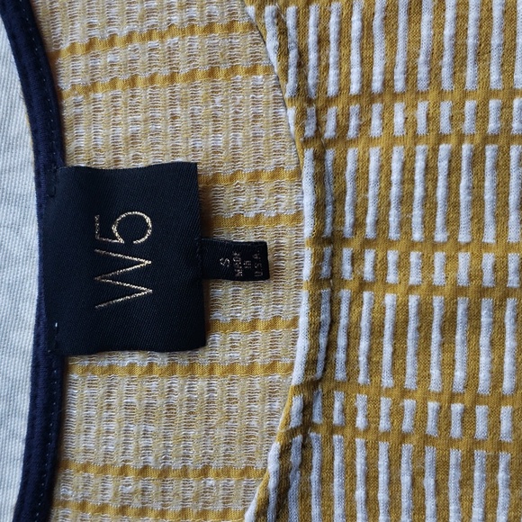 Anthropologie W5 Yellow & White Twist Front Striped Top Size S - Picture 5 of 10